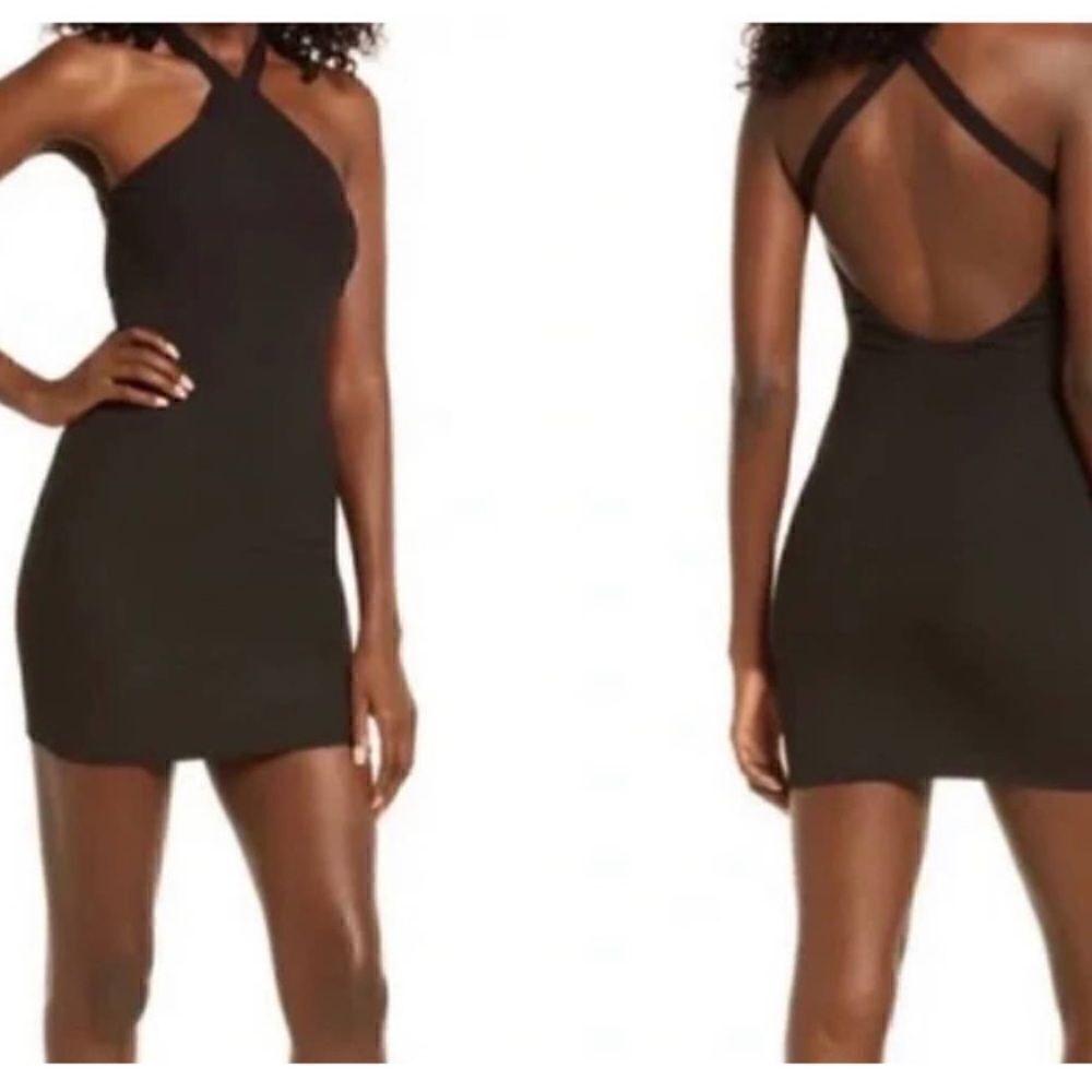 Naked Wardrobe Halter Minidress In Black Size L